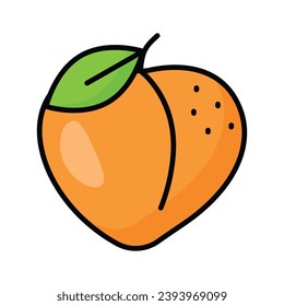 High quality icon of peach, delicious peach vector design, healthy food