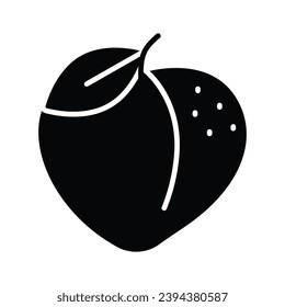 Hochwertiges Pfirsichsymbol, köstliches Pfirsichdesign, gesunde Lebensmittel