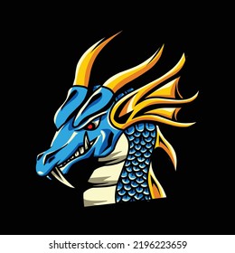 high quality illustration dragon head logo design suitable for esport logo use