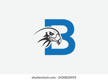 Ilustración de alta calidad de una cabeza de águila con la última B para logotipo e iconos