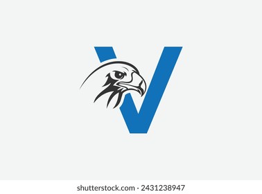 High quality illustration of a eagle head with latter U for logo and icons