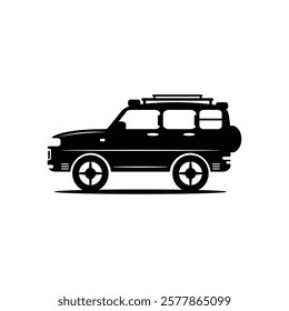 High Quality Jeep Silhouette Vector Ideal for Adventure Themes.