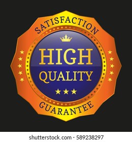 high quality label on black background. Vector illustration