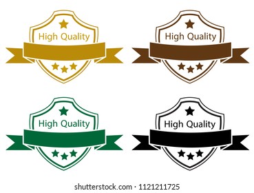 high quality label, vector color set on white background