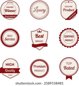 High quality labels vector set. Includes badges, emblems and tags in retro style. Ideal for premium and exclusive designs.