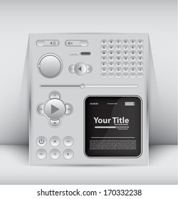 High Quality Light Web UI Elements Design Gray. Elements: Buttons, Switchers, Slider