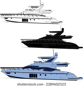 High quality line art of sea vessel.