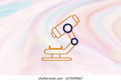 High quality line flat microscope icon for web site designs, mobile apps and social media posts.