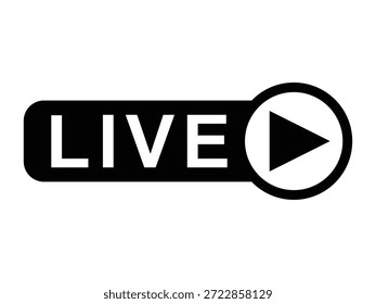 Ilustración vectorial de iconos de transmisión en vivo de alta calidad con Botones en vivo, insignias, rótulos y pegatinas para redes sociales, programas de televisión, películas y plataformas de transmisión en línea con un diseño plano moderno.