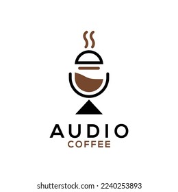 High quality logo design of audio coffee for your business brand.