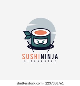 Diseño de logotipo de alta calidad de Sushi ninja para su marca de negocios.