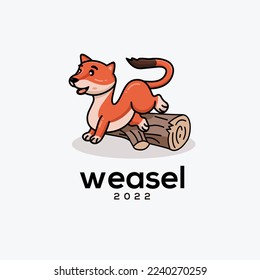 High quality logo design of weasel logo for your business brand.