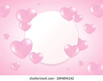 Hochwertiger Love-Hintergrund mit 3D-Herzen für Ihr St. Valentinstag-Design . Einzelne Vektorelemente