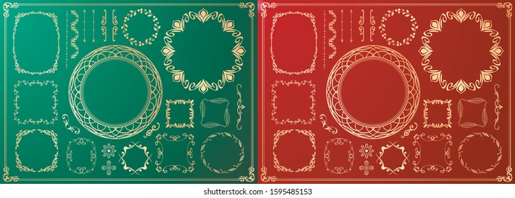 
High quality luxury frame design set, vintage frames, antique decoration material