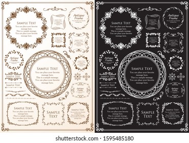 
High quality luxury frame design set, vintage frames, antique decoration material