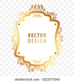 High Quality Luxury Frame on Transparent Background . Vector Isolated Illustration