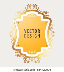 High Quality Luxury Frame on Gray Background . Vector Isolated Illustration