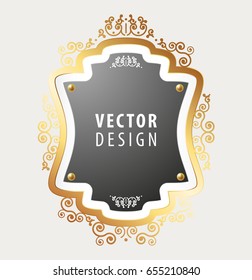 High Quality Luxury Frame on Gray Background . Vector Isolated Illustration