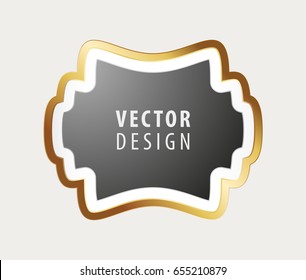 High Quality Luxury Frame on Gray Background . Vector Isolated Illustration