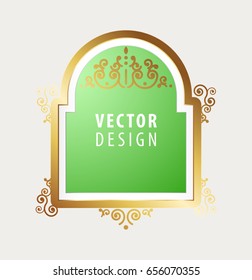 High Quality Luxury Frame on Gray Background . Vector Isolated Illustration
