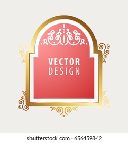 High Quality Luxury Frame on Gray Background . Vector Isolated Illustration