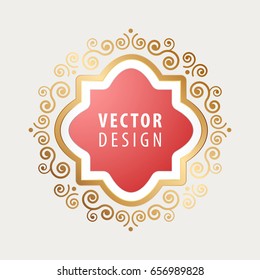 High Quality Luxury Frame on Gray Background . Vector Isolated Illustration