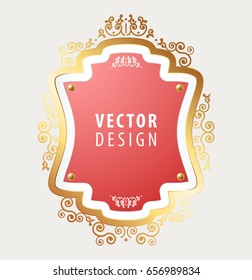 High Quality Luxury Frame on Gray Background . Vector Isolated Illustration