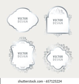 Marco de lujo de alta calidad sobre fondo gris . Ilustración aislada de Vector