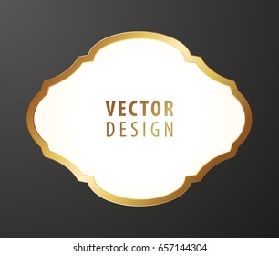High Quality Luxury Frame on Black Background . Vector Isolated Illustration