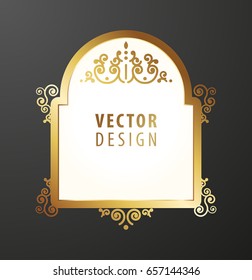 High Quality Luxury Frame on Black Background . Vector Isolated Illustration