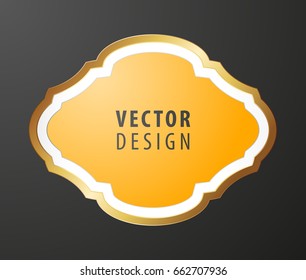 High Quality Luxury Frame on Black Background . Vector Isolated Illustration