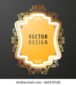 High Quality Luxury Frame on black Background . Vector Isolated Illustration