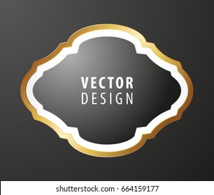High Quality Luxury Frame on Black Background . Vector Isolated Illustration