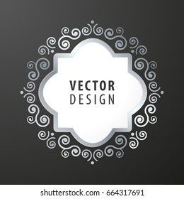 High Quality Luxury Frame on Black Background . Vector Isolated Illustration