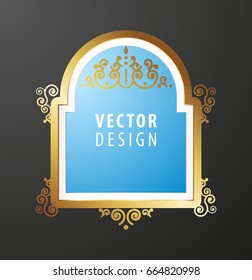 High Quality Luxury Frame on Black Background . Vector Isolated Illustration
