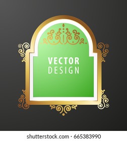 High Quality Luxury Frame on Black Background . Vector Isolated Illustration