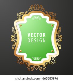 High Quality Luxury Frame on Black Background . Vector Isolated Illustration