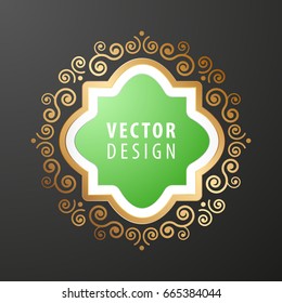 High Quality Luxury Frame on Black Background . Vector Isolated Illustration
