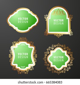 High Quality Luxury Frame on Black Background . Vector Isolated Illustration