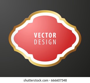 High Quality Luxury Frame on Black Background . Vector Isolated Illustration