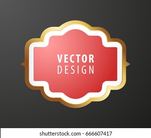 High Quality Luxury Frame on Black Background . Vector Isolated Illustration