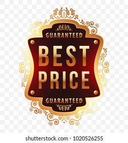 High Quality Luxury Label on Transparent Background . Vector Isolated Illustration
