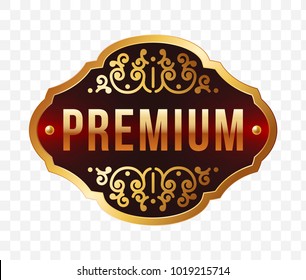 High Quality Luxury Labels on Transparent Background . Vector Isolated Illustration