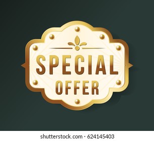 High Quality Luxury Labels on Dark Background . Vector Isolated Illustration