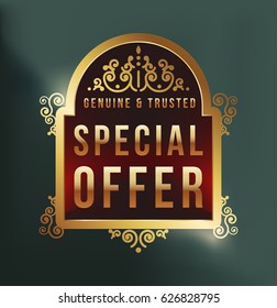 High Quality Luxury Labels on Dark Background . Vector Isolated Illustration