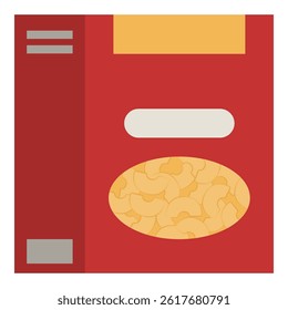 High quality macaroni pasta box on sale, isolated