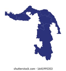 High Quality map of Adygea is a region of Russia with borders of the districts