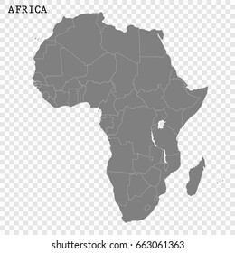 High quality map of Africa with borders of the countries