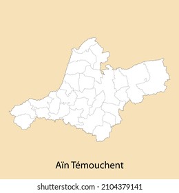 Hochwertige Karte von Ain Temouchent ist eine algerische Provinz, die an die Bezirke grenzt