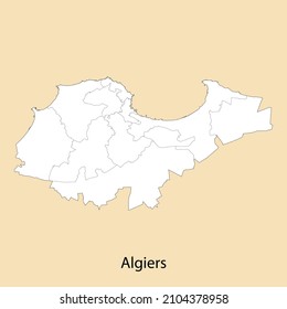 Mapa de Alta Calidad de Argel es una provincia de Argelia, con fronteras de distritos